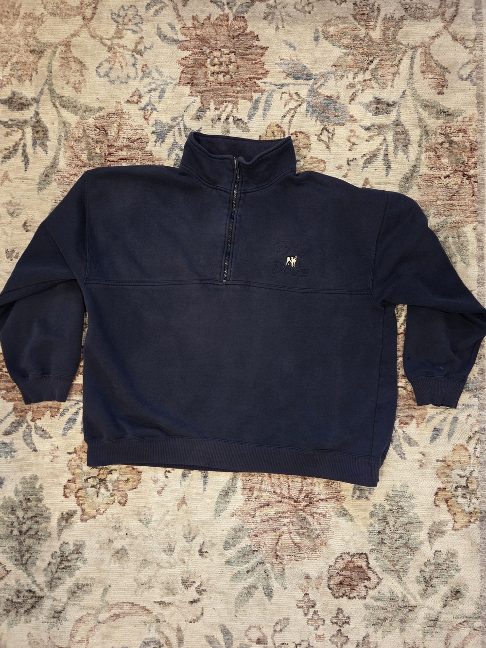 Big Dogs Navy Half-Zip Pullover Sweatshirt Men's XL